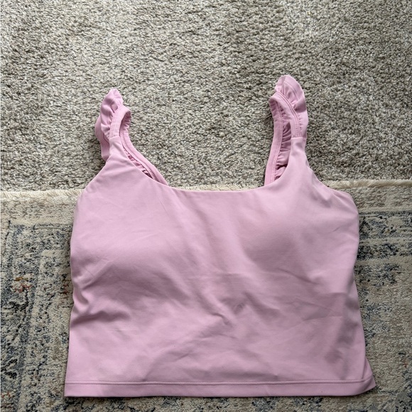 Blogilates Light Pink Ruffled Crop Top - Picture 2 of 4